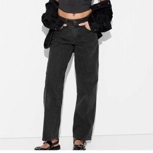 NWT! Women's Mid-Rise 90's Relaxed Straight Jeans - Wild Fable Black Wash 17